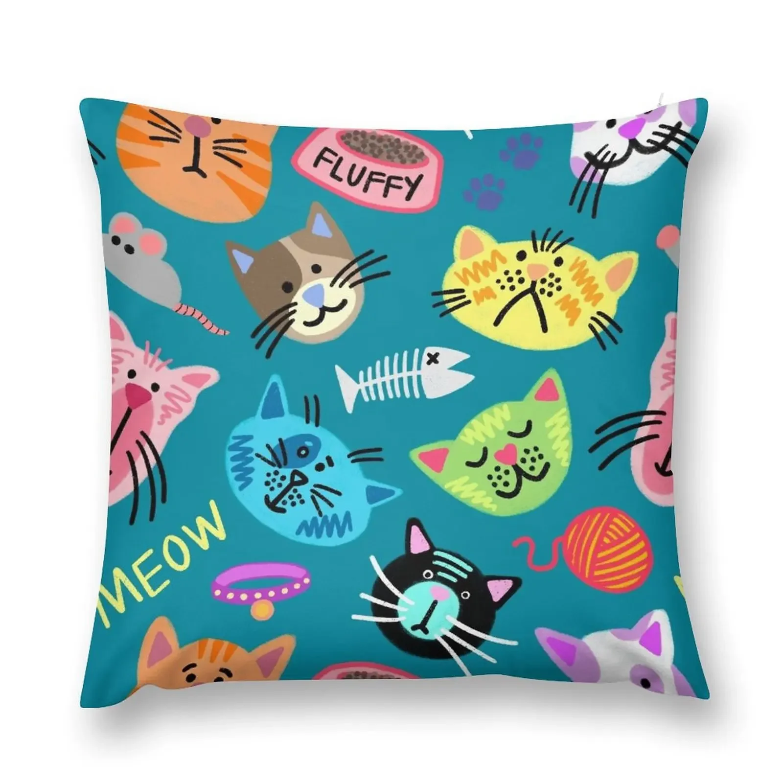 

Cute Cat Pattern by AlwaysBeColoring Throw Pillow Pillow Cover Ornamental Pillow Decorative Covers For Sofa