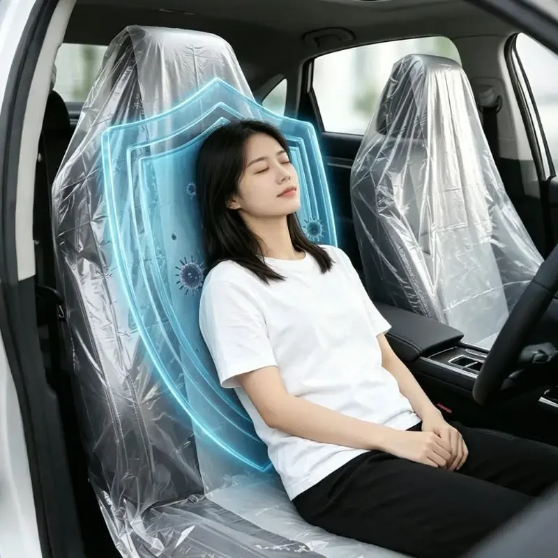 10/50Pcs Disposable Car Seat Covers Waterproof Anti-Fouling Dustproof Fit Sedan SUV Truck for Travel Taxi Use