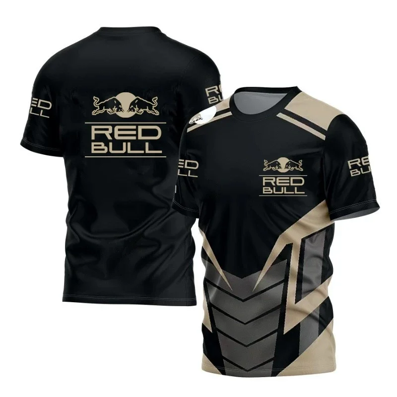 Camiseta de verano para hombre, deportes al aire libre, trotar, entrenamiento físico, traje de ciclismo transpirable de secado rápido, camisetas de manga corta Red Bull
