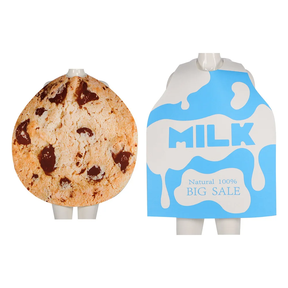 Halloween Couple Play Cos Milk Cookie Combination Set Bar Party Cosplay Performance Food Outfit Polyester Spring 2024