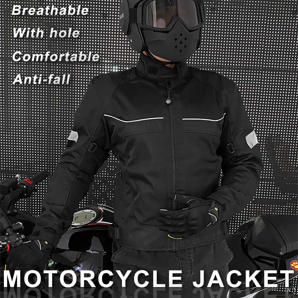 Summer Men Motorcycle Jacket Motocross Protective Gear Jacket Coat Male Racing Reflective Oxford Clothing Motorbike Jacket