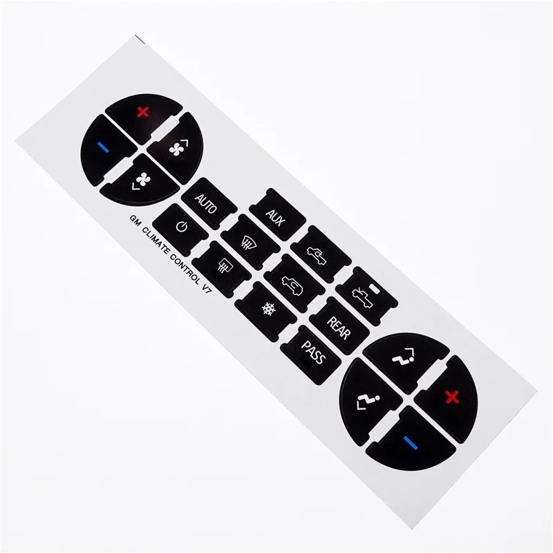 1 Pcs Car Interior Stickers AC Central Control Panel Button Decal With 19-key For Chevrolet GMC Avalanche Silverado Tahoe Sierra