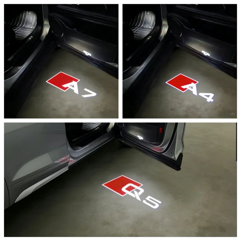 2PCS LED Car Door Logo for A1 A6 A5 A7 A8 A4 B5 6 S3 4 5 RS3 Q3 Q5 8R Q7 Q8 TT A3 Ghost Shadow Light Emblem Projector Car Goods