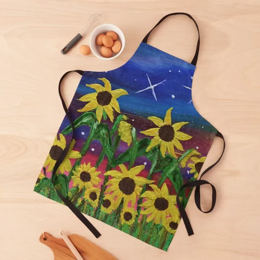 

Sunflowers under starlight Apron Women's Kitchen Bib For Kitchen Professional Barber christmas 2025 Apron