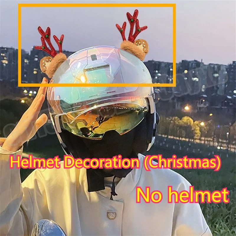

1 Pair Motorcycle Helmet christmas Universal Motorbike Bicycle Car Cute Styling Decoration Cosplay Helmet Stickers