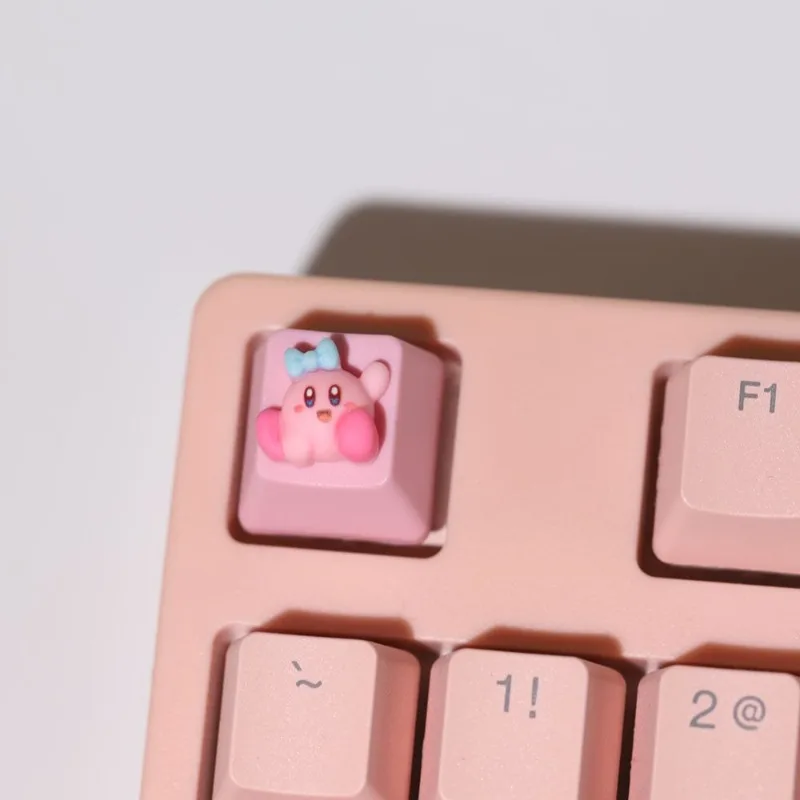 Kirby Keycaps Keyboard for Mechanical Cute Key Cap Suit Button Personalized Keycaps DIY Key Cap Anime Cartoon Pink 3D Keycaps