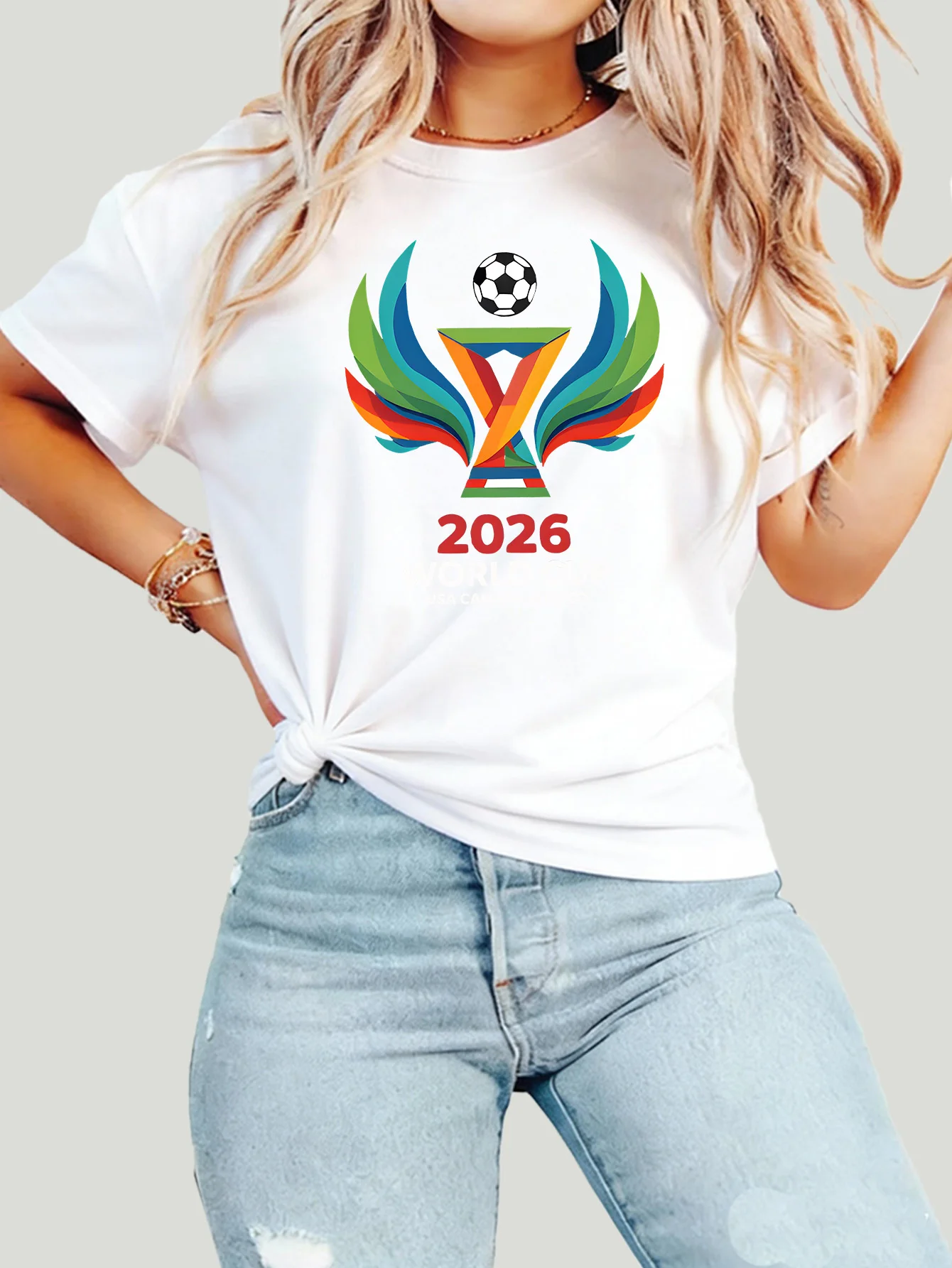 

Женская футболка больших размеров с круглым вырезом и короткими рукавами, с принтом, размеры 1-7XL, удобный повседневный топ для женщин (Fan Gear)