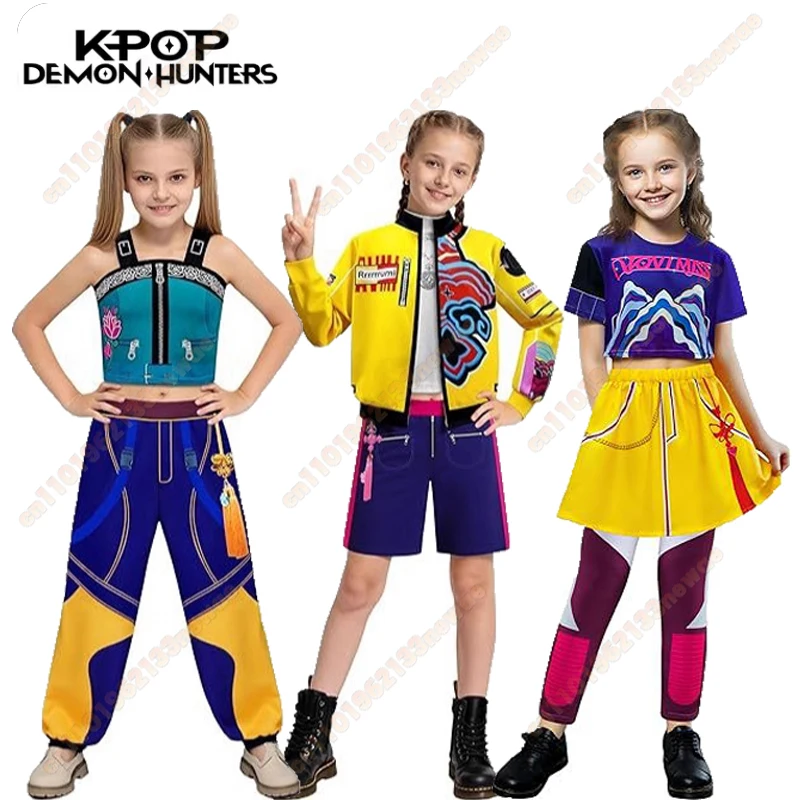 

Girls Zoey Mira Rumi Costume Kpop Demon Hunters Cosplay Anime Halloween Party Carnival Costumes Gril Singer Performance Outfits