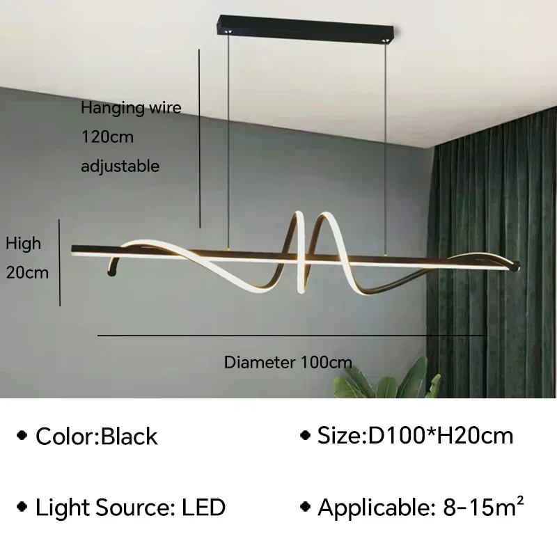 Moderne LED-hanglamp Scandinavische restaurantplafondlamp voor woonkamer, eetkamer, kantoor, bar, binnenverlichting, decoratieve verlichtingsarmatuur