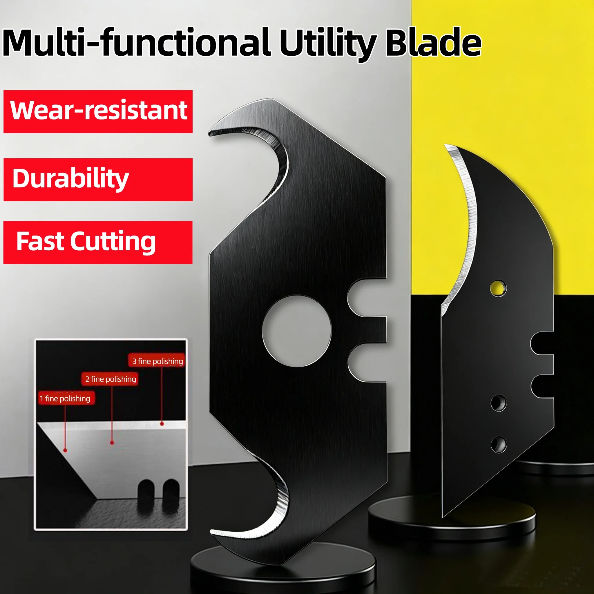 10 20 30Pcs Steel Safety Horn Utility Hook Blades Replacement Cutter Accessories For Carpet Wallpaper Cutting Hand Tool