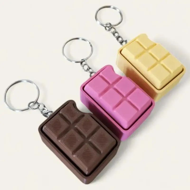Chocolate Fidget Slider Keychain Stress Relief Cute Colorful Design Durable Sensory Toy for Birthday Party Return Gifts for Kids