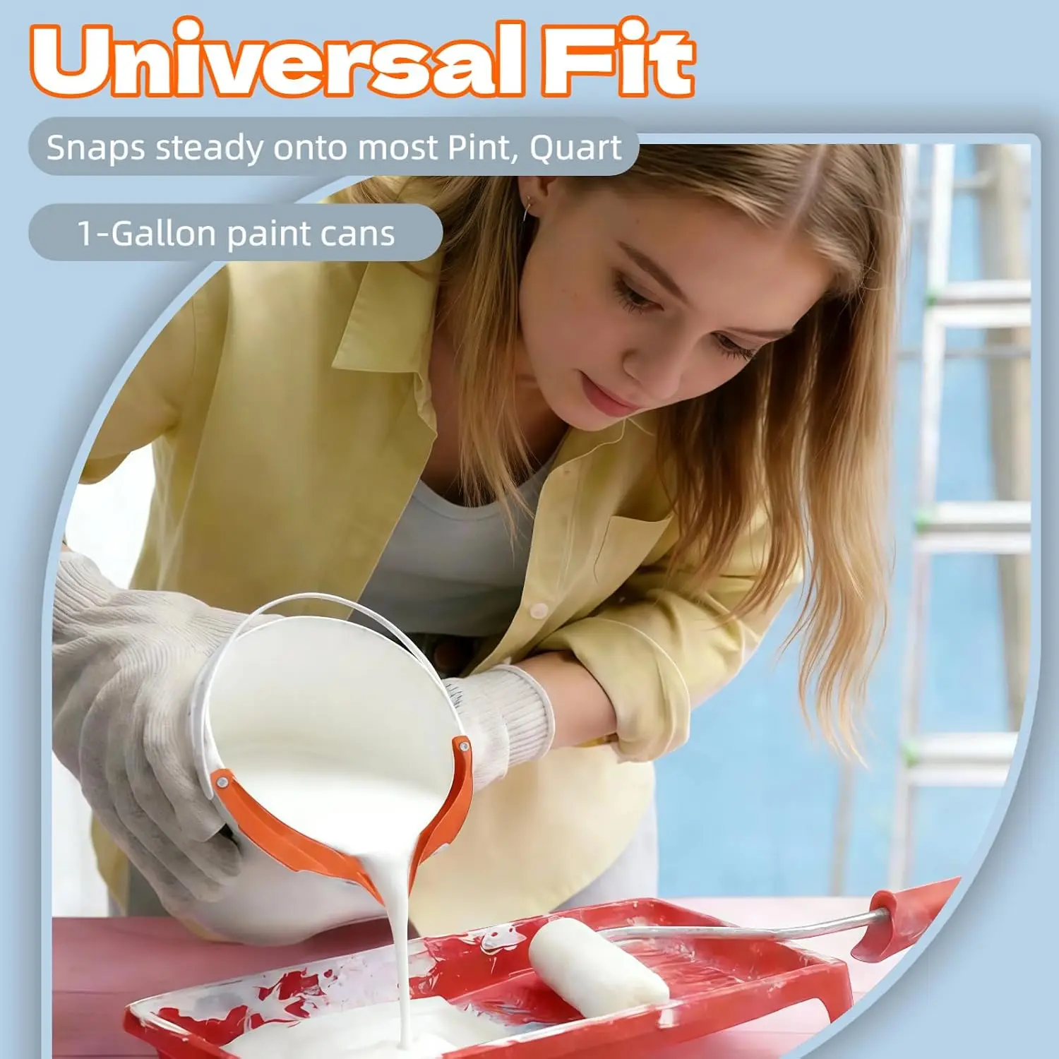 Reusable Drip-Free Paint Spout with Scraper, Fits Gallon & Pint Paint Cans