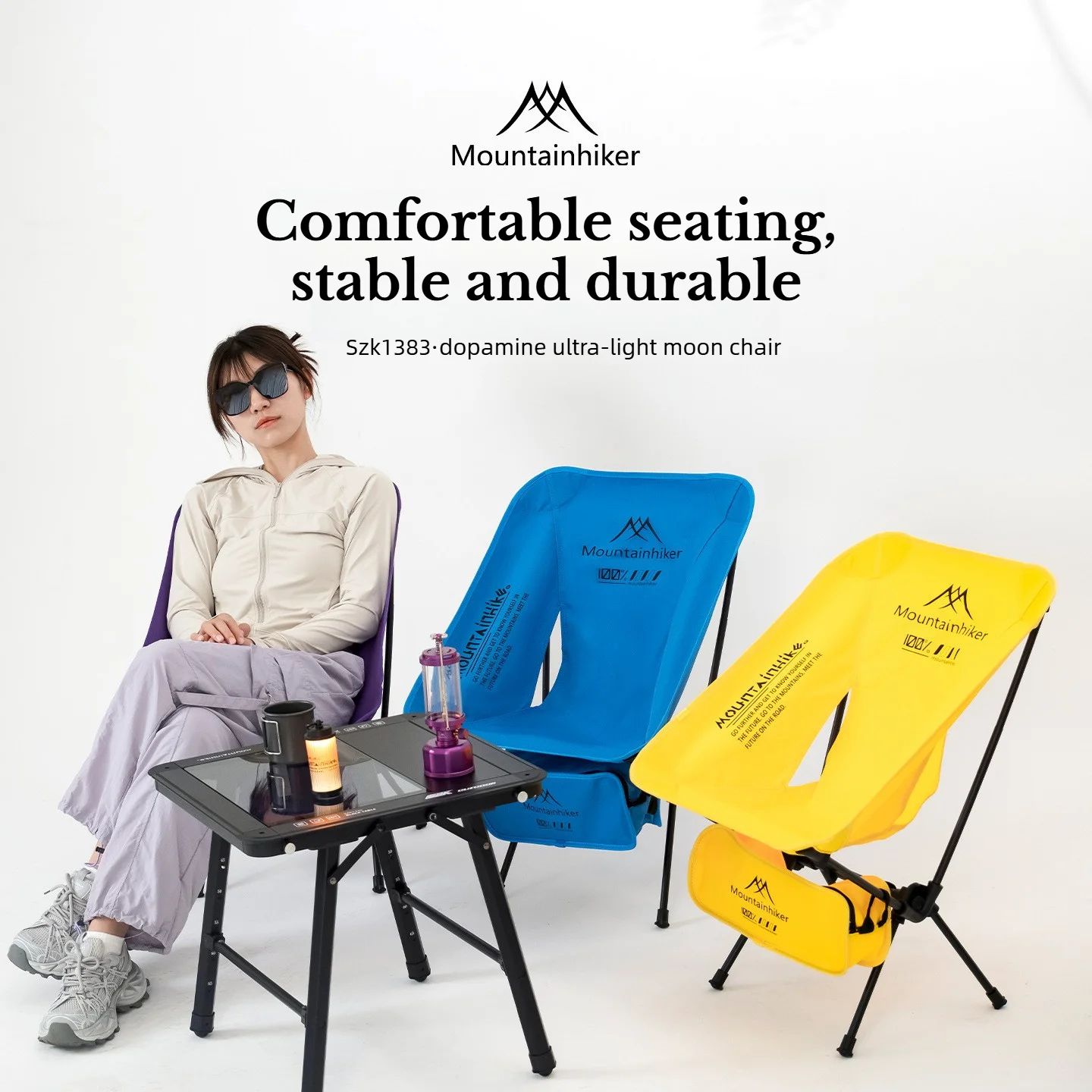 Outdoor Foldable Camping Chairs Set Lightweight Folding Chair Ultralight Backpacking Moon Chairs for Garden Picnic Beach Fishing