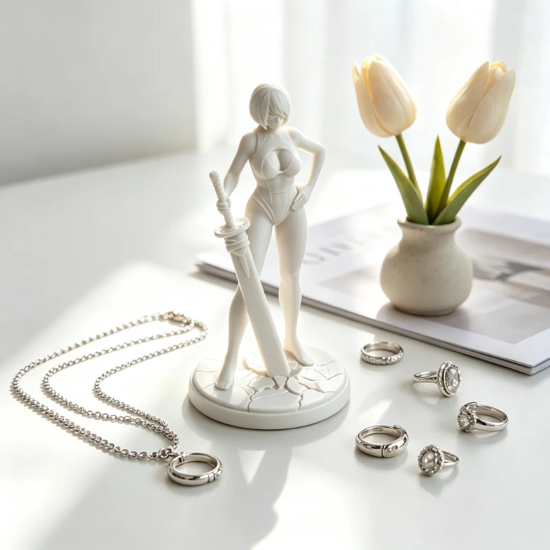 1PCS 3D Relief Nier Automata 2B Figure Ornament, DIY Paint Collectible Statue | Centerpieces, Party Supplies, Decorations