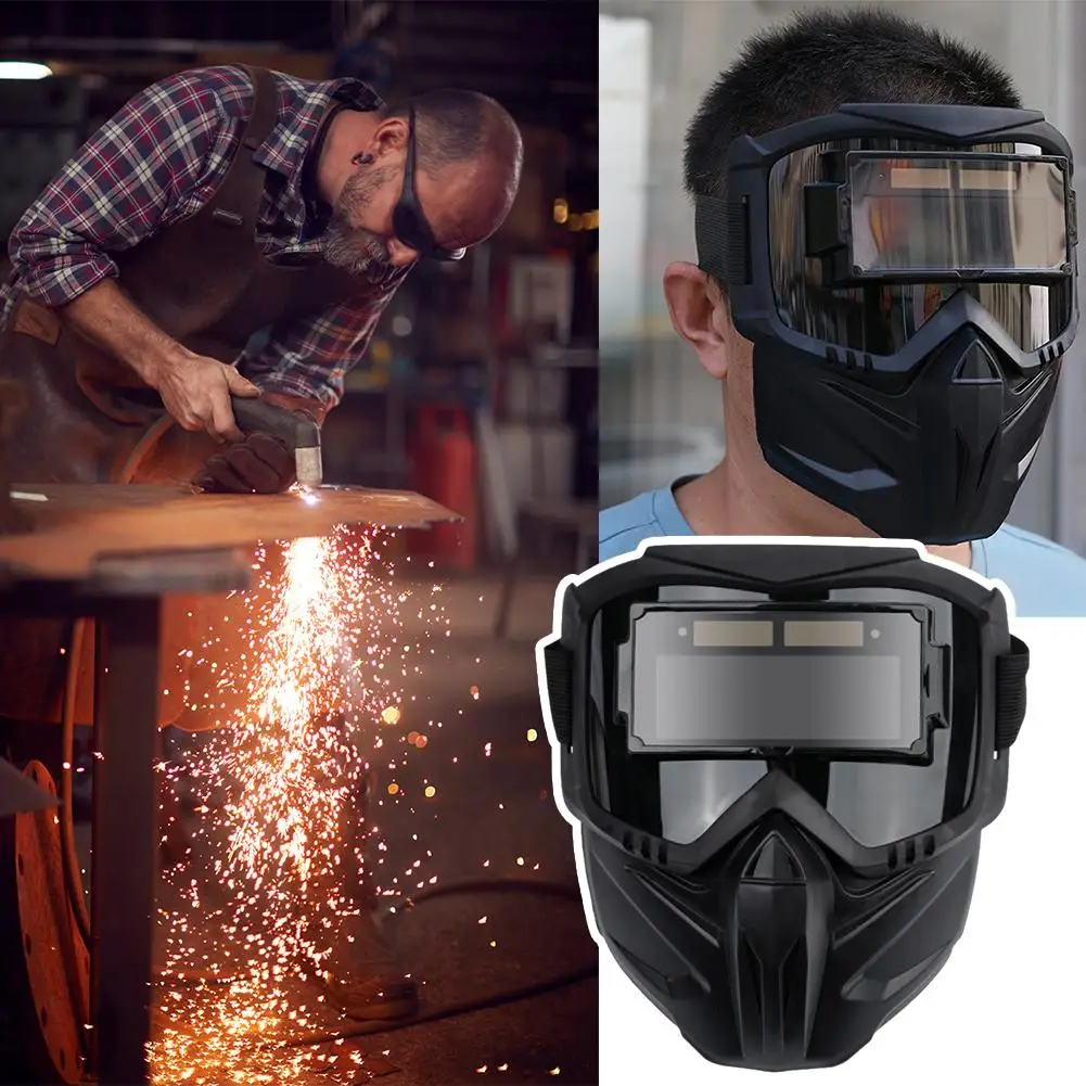 Welding Protective Equipment Face Protector Auto Darkening Welding Glasses Work Adjustable Impact Resistant Welder Face Shield