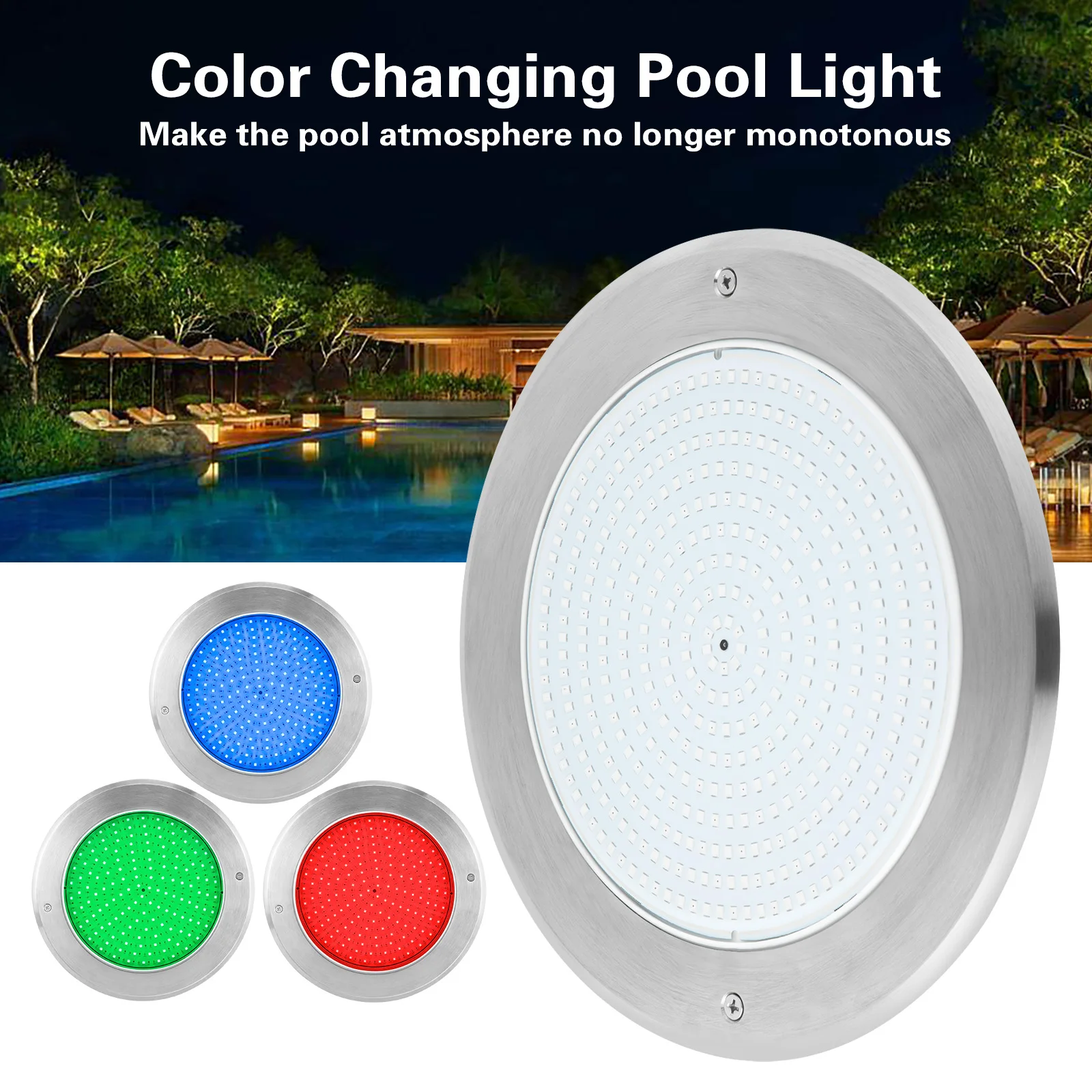 Lampe de Piscine LED Ultra Fine en Acier Inoxydable, Étanche, 35 Watts, 316 Rang