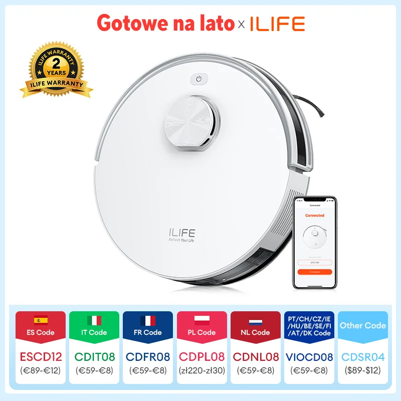 ILIFE V30 robotstofzuiger, lasernavigatie, 10000 Pa zuigkracht, tot 150 minuten looptijd, APP-bediening, aanpasbare reiniging
