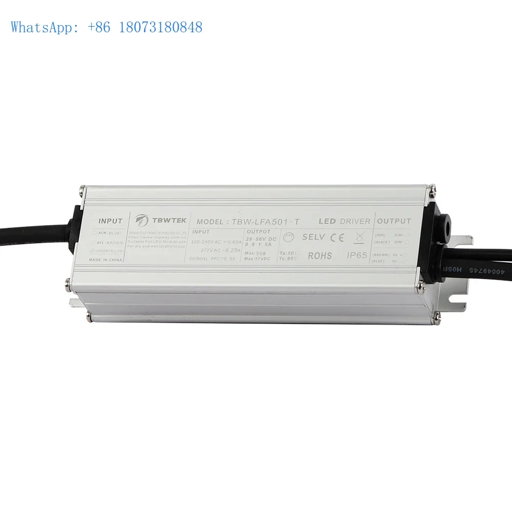 Rohs UL led driver dimmable 0-10v dimming 28-54v dc input 50w led constant current led driver