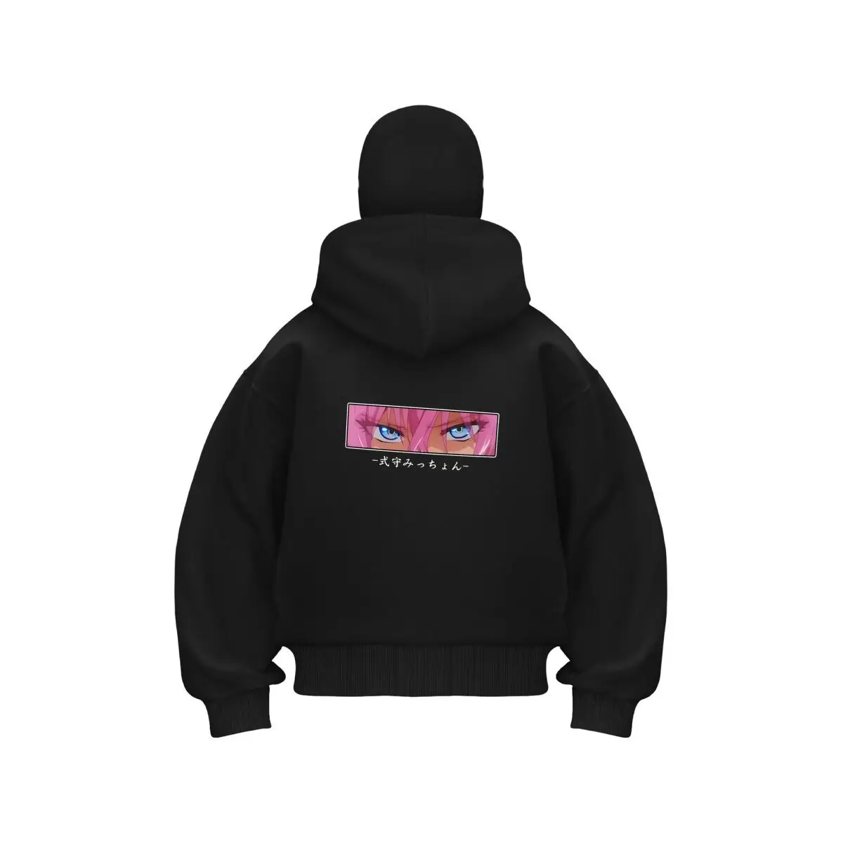 

Аниме стиль розовые глаза крупным планом художественная графика двойной капюшон Балаклава мужская толстовка на молнии зимняя теплая