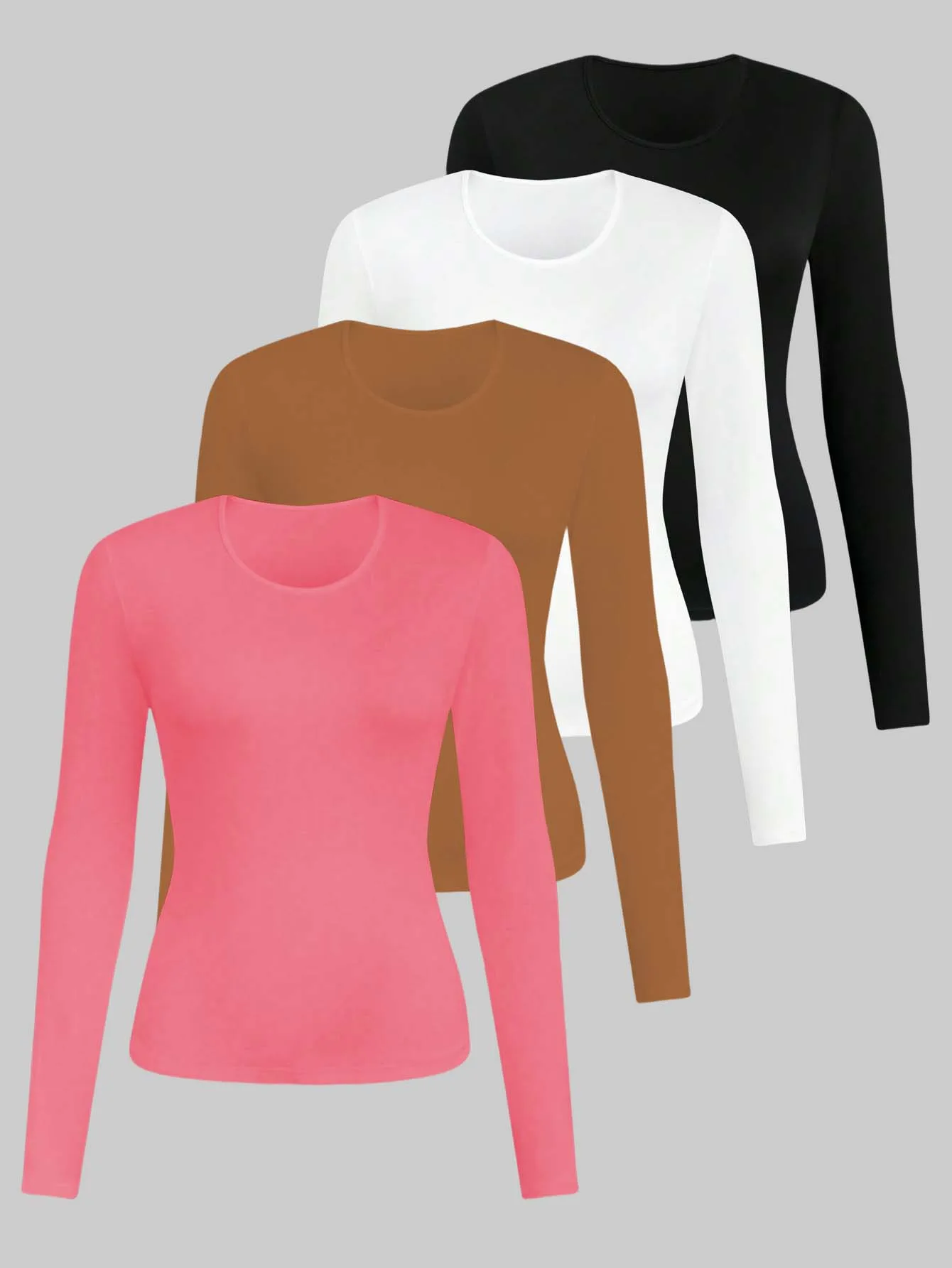 

Autumn and winter hot sale tops, commuting comfort, pure color plus size women's tops four-piece set