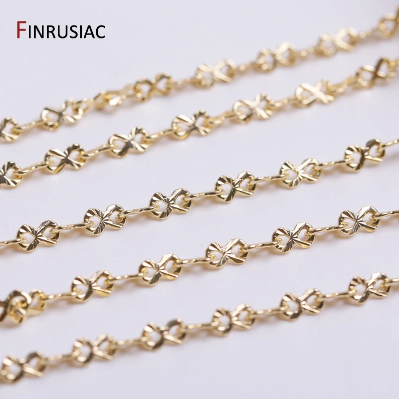 14k echt goud plating Bulk Chain voor sieraden maken Infinity Links Chain Groothandel DIY Ketting Oorbellen Armbanden Materiaal