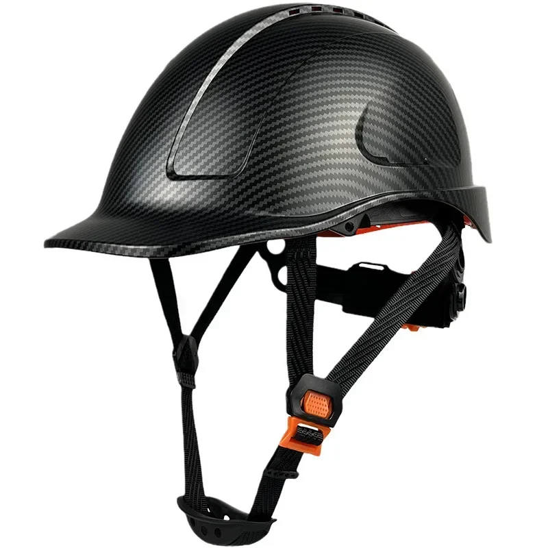 Casco de seguridad de fibra de carbono con reflectores para hombre, protección Industrial para la cabeza, ANSI, CE
