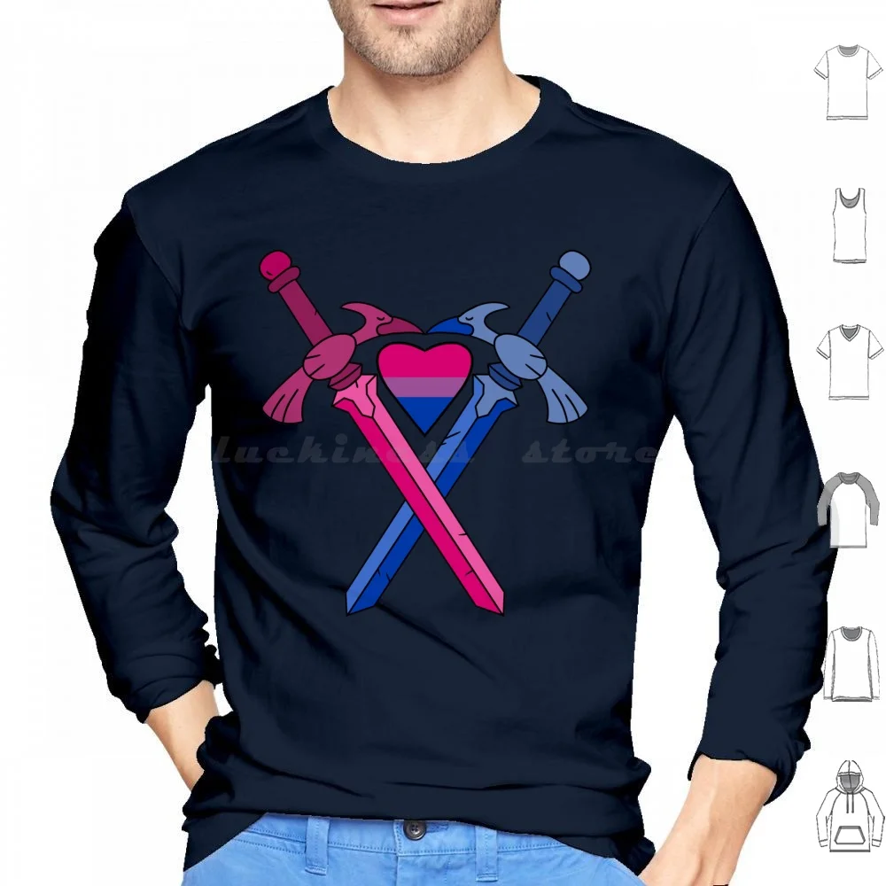 Bi Heron Swords Hoodies Long Sleeve Bi Bisexual Heron Sword Swords Amphibia Sasha Waybright