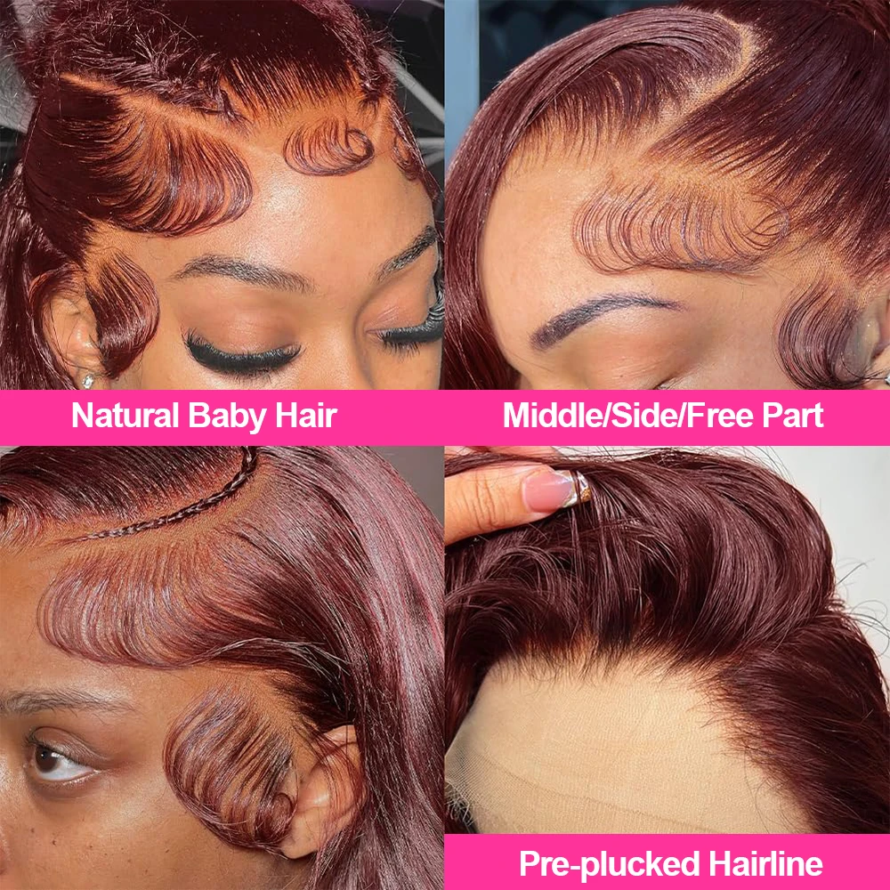 شعر مستعار بوب قصير مستقيم بني شوكولاتة للنساء ، شعر مستعار أمامي بدانتيل عالي الدقة ، شعر بشري ملتف مسبقًا ، لون 13 × 4