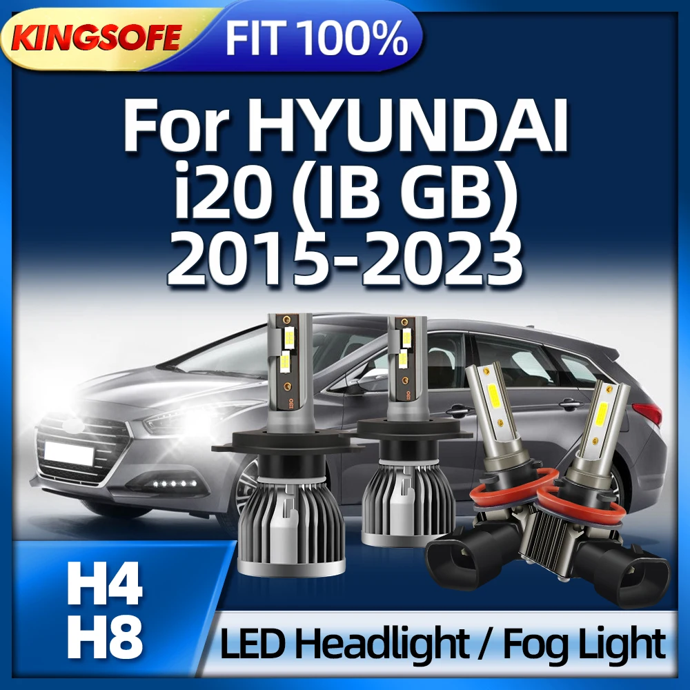 

KINGSOFE Car LED H4 Light Bulb 30000LM H1 Fog Lamp For HYUNDAI i20 IB GB 2015 2016 2017 2018 2019 2020 2021 2022 2023