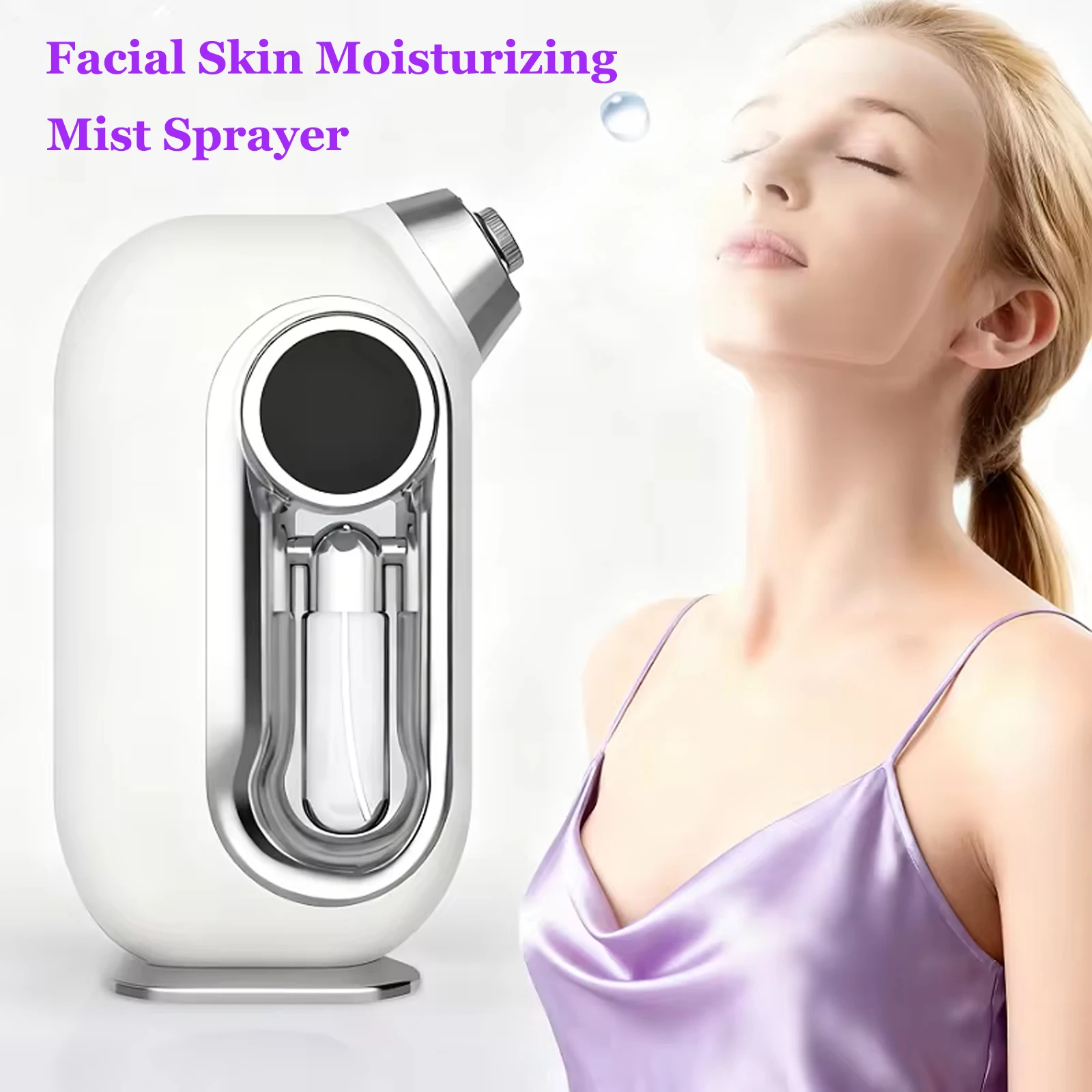 

Portable Blue Light Facial Skin Moisturizing Nano Mist Sprayer Professional Face Steamer Humidifier for Beauty Care Home Use