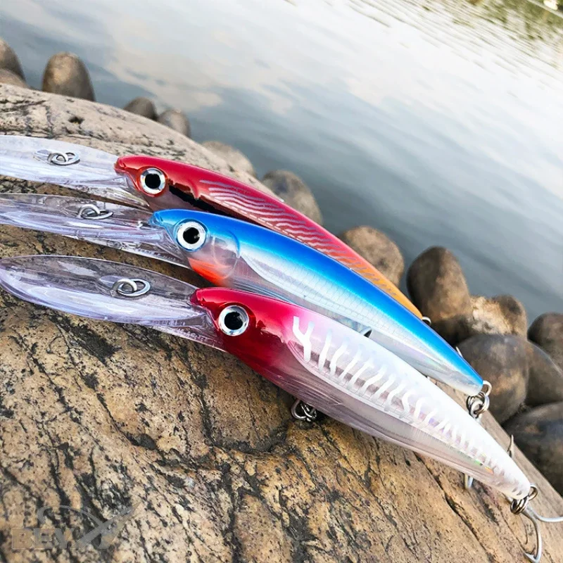 

160mm 72g Big Heavy Floating Minnow Fishing Lure Diving Trolling Swimbait Pesca Long Lip Seawater Trout Artificial Bait Pesca