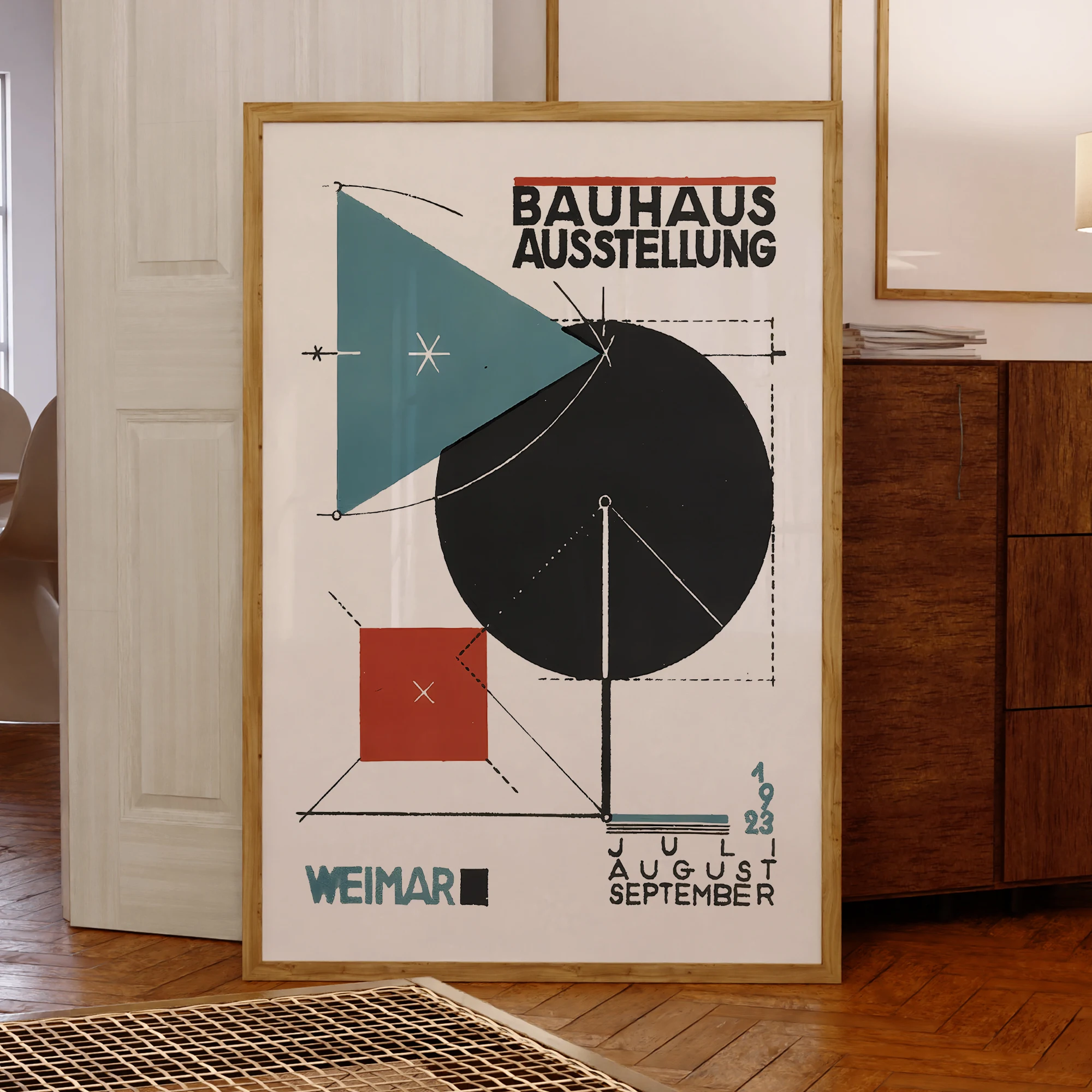 Moderne Bauhaus Ausstellung 1923er Weimar Wandkunstdrucke Aluminiumrahmen Leinwand Malerei Poster Bild für Wohnzimmer Home Decor