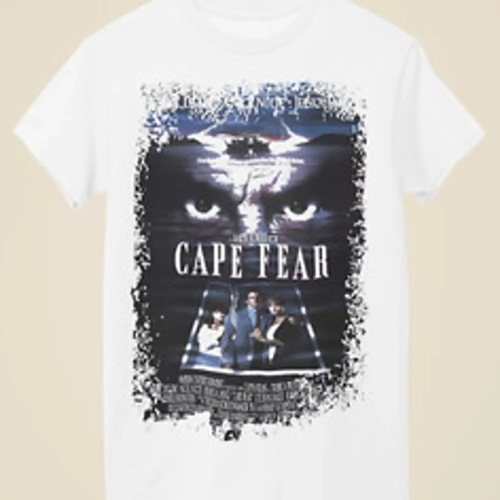 Camiseta blanca unisex inspirada en póster de película Cape Fear vintage Washed Stylish graphic Unisex Stretched Comfortable