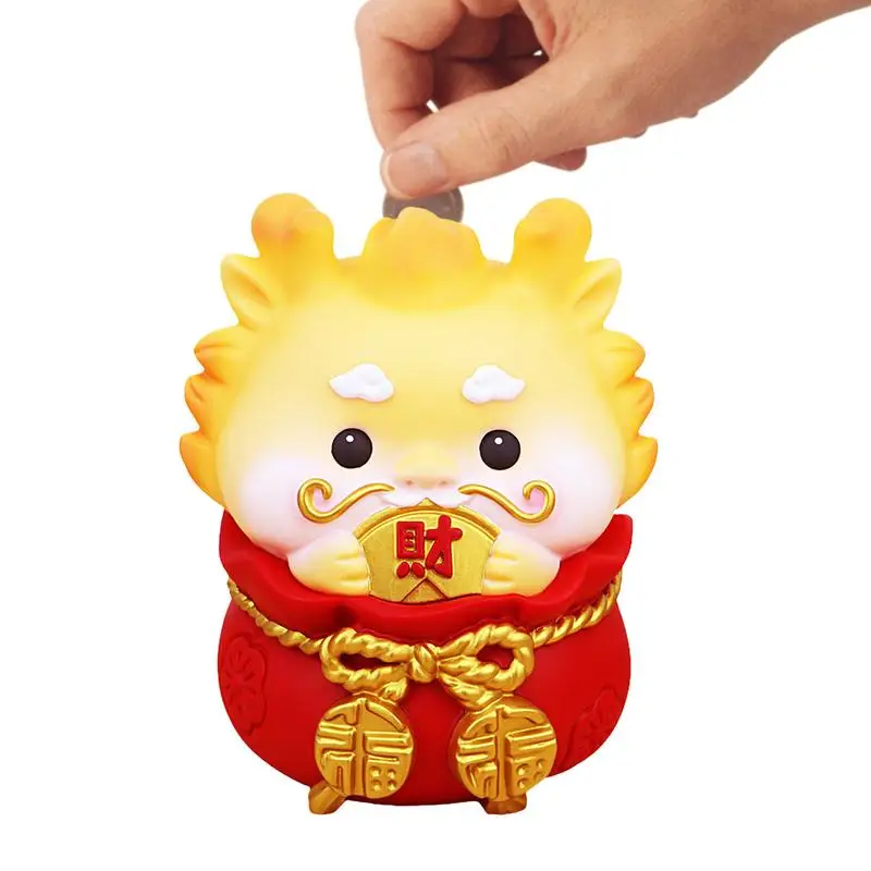 Dragon Coin Bank 2024 Year of the Dragon Lucky OrnamentsChinese New Year Goods Twelve Zodiac Signs home decoration accessories