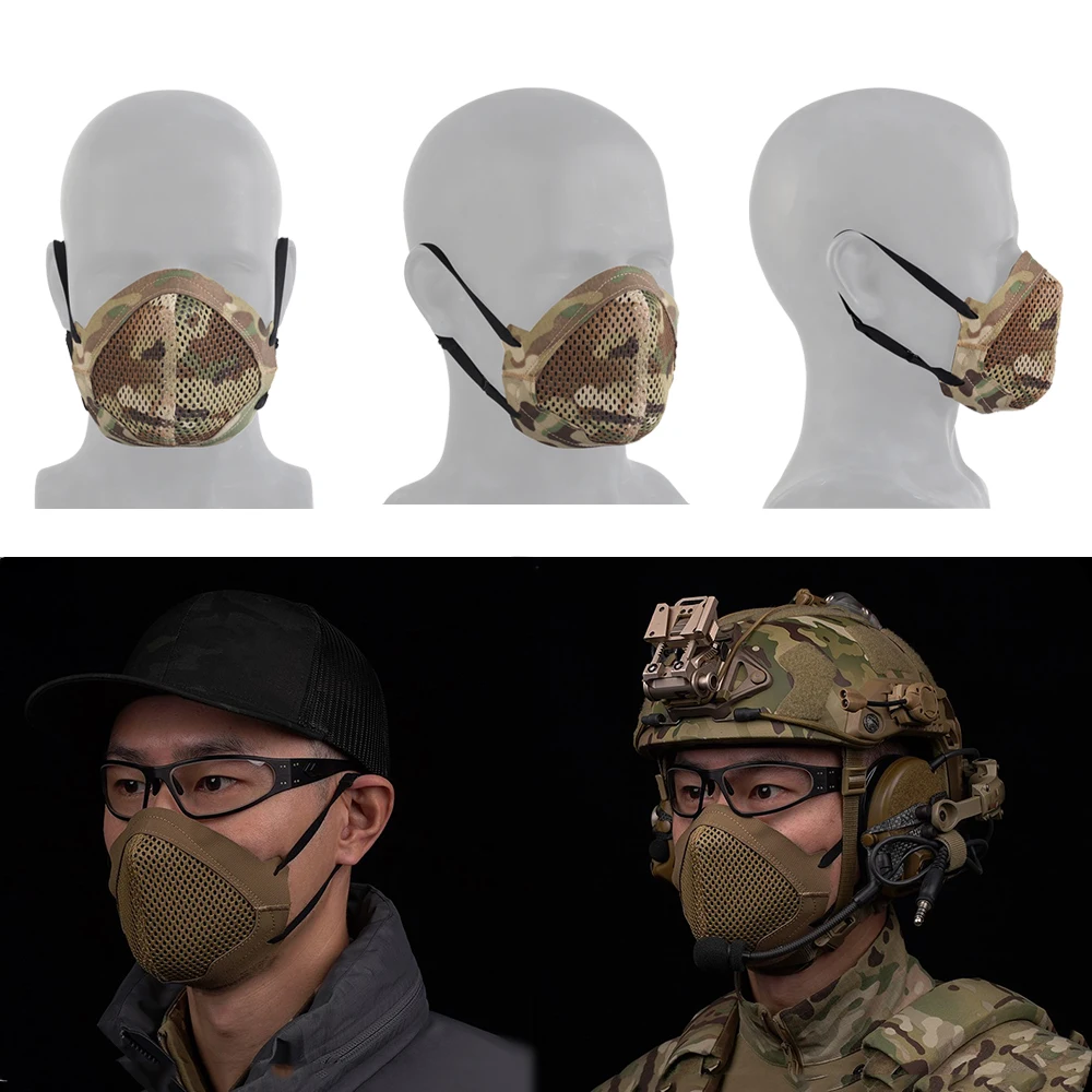 Imagem -06 - Meia Máscara de Tiro de Airsoft Máscaras de Combate Tático com Filtro de Máscara Máscara Elástica Macia e Respirável Que se Adapta ao Nariz Equipamento de Caça
