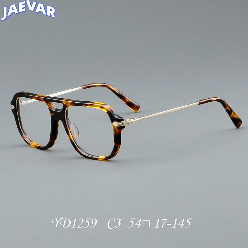 JAEVAR New Double Beam Men's And Women's Eyeglass Frames Made Of Sheet Metal Retro Optical Prescription Frame 1259