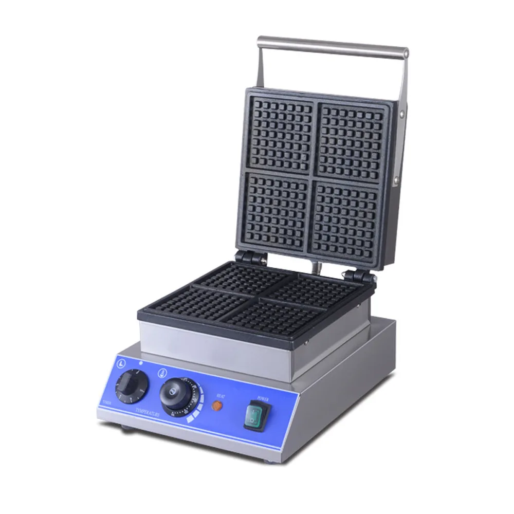 Commercial Waffle Maker Electric Muffin Thermal Lattice Cake Making Machine Square Four-piece Lattice Waffle Machine