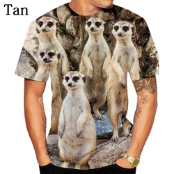 3D Meerkat Suricate Print T Shirts Men O Neck T-shirt Womens Clothing Fashion Streetwear Funny Cute Kids Tee Shirts Short Sleeve