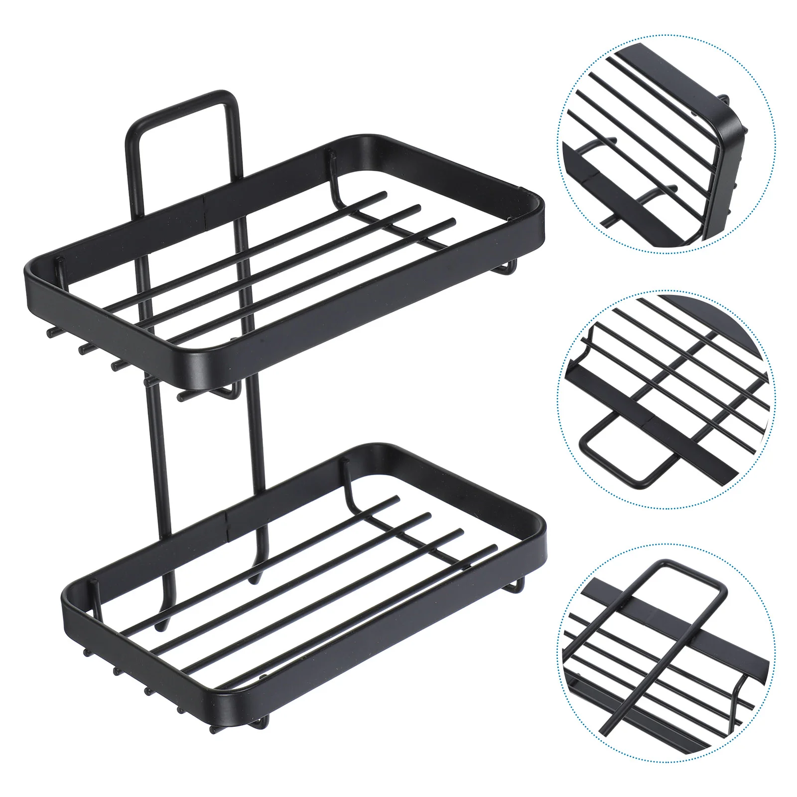 

Drained Iron Soap Rack Household Case Holder Storage Shelf Wall Dish Draining Stand Wall-mounted Bathroom No Punching