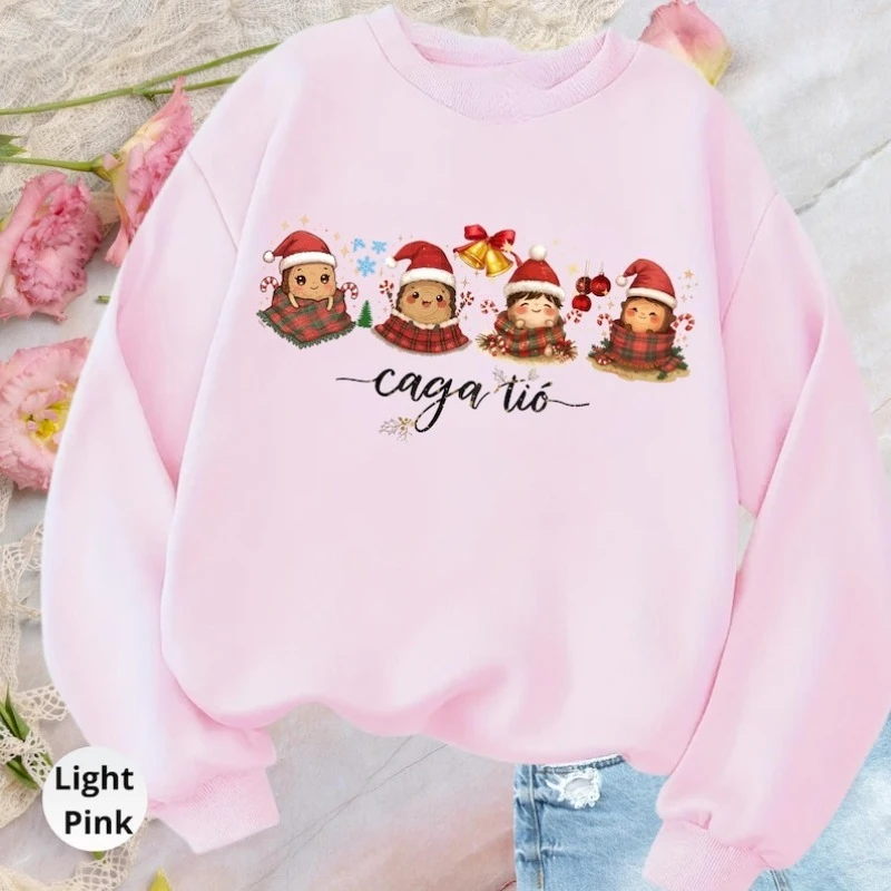 Pooping Log Mujer Sudadera Caga Tio sudadera navideña Linda camisa tradicional navideña catalana Kawaii Tió De Nadal suéter