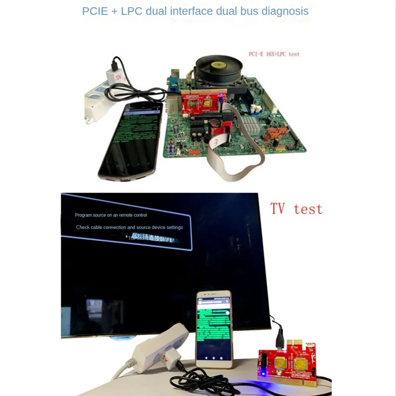 T88C V8 Multifunctionele Laptop en Desktop PC Universele Post Diagnostische Testkaart Debug Ondersteuning PCI, PCI-E, LPC, Mini, MSATA