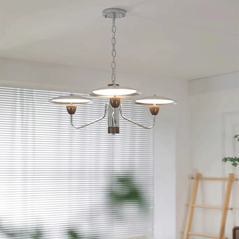 

French retro medieval living room chandelier designed by Bauhaus, modern and minimalist bedroom, dining room lighting fixtures