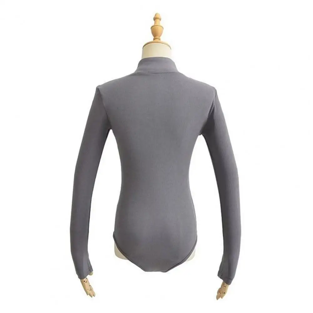 Sexy Zipper Long Sleeve Bodysuit For Women Bodycon Bodies Women's Tops Autumn Winter One Piece Outfits Sexy Yoga Workout