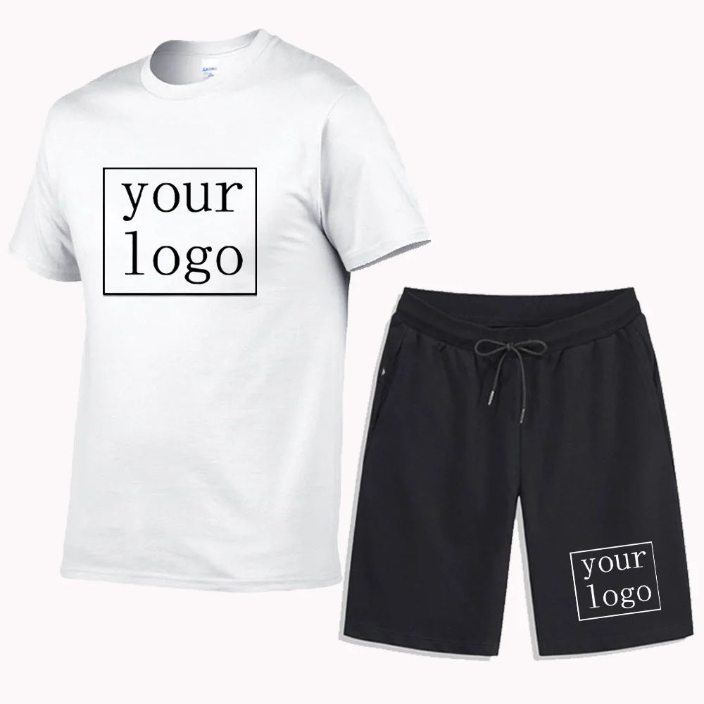 Custom Your Own Logo Text Photo Print T-shirts Shorts Men Tracksuit DIY Tee Shirts Summer Fashion Short Sleeve Personalized Sets