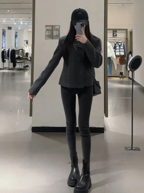 

Корейская модная женская зимняя верхняя одежда с откидным воротником, премиум-качество, милый стиль, топ-жакет