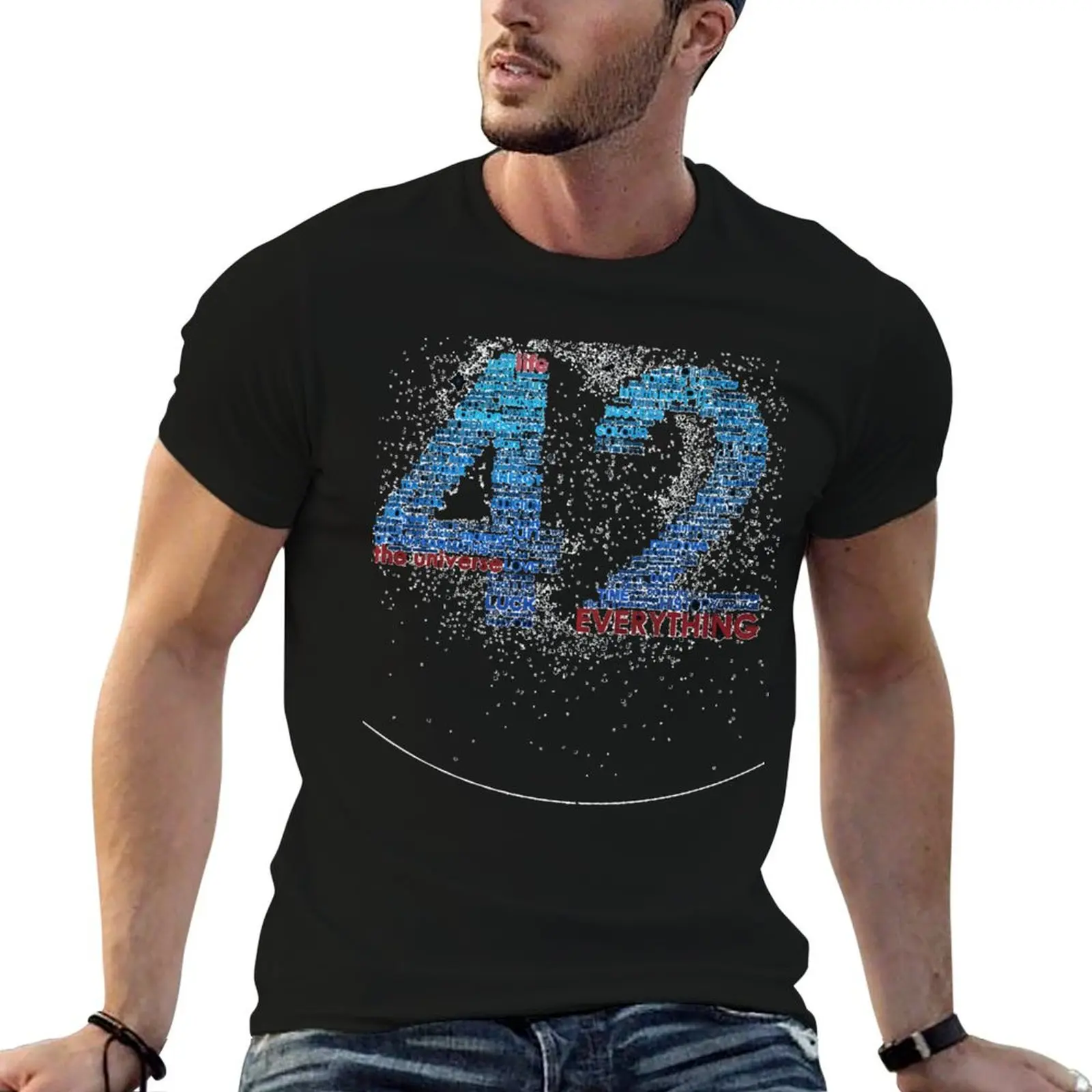 Life,-The-Universe,-and-Everything--Hitchhiker&x27;s-Guide-to-the-Galaxy-Essential-Essential-T-Shir T-Shirt