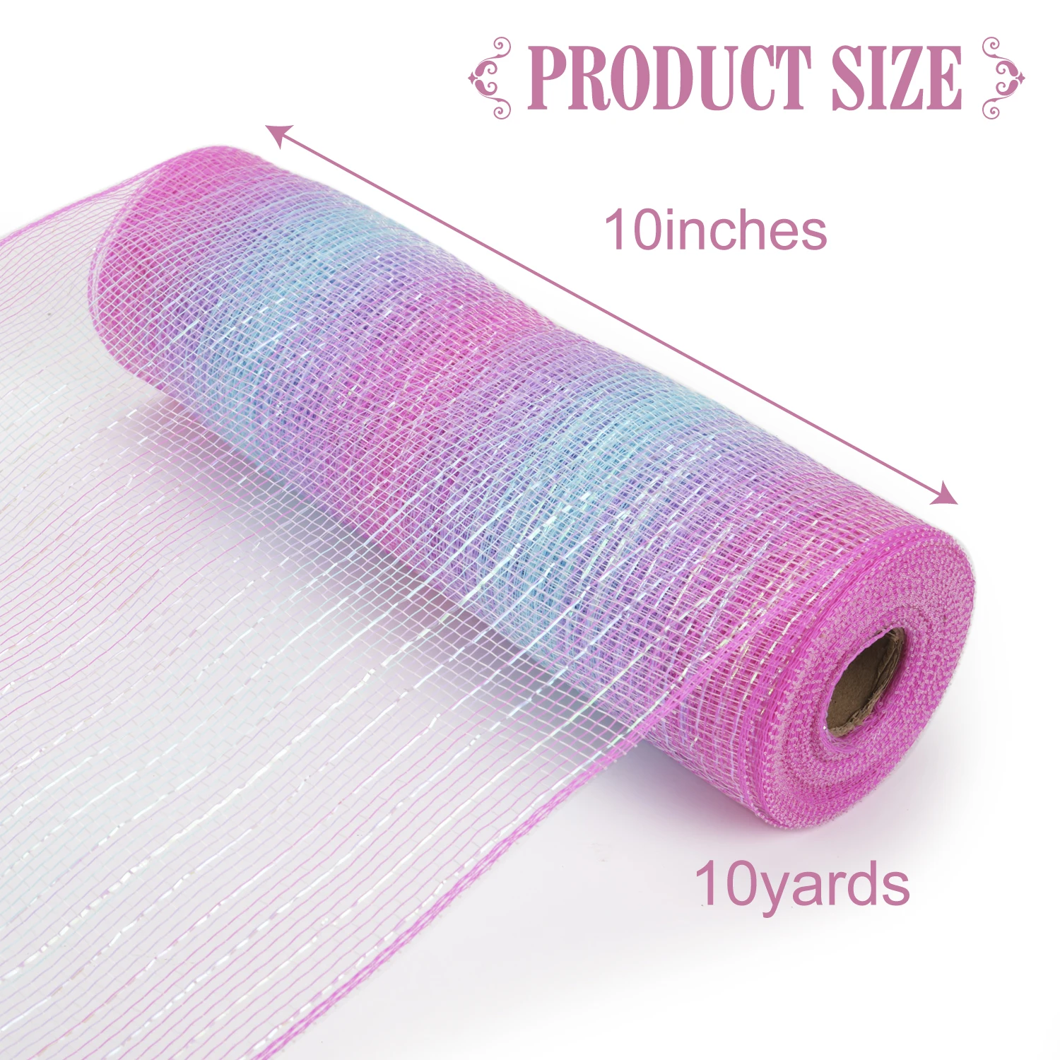 4 Rolls 10 Inch x 30 Feet Polyester Decorative Mesh ribbon with Metallic for holiday, New year  Wreaths, carft, front door decor