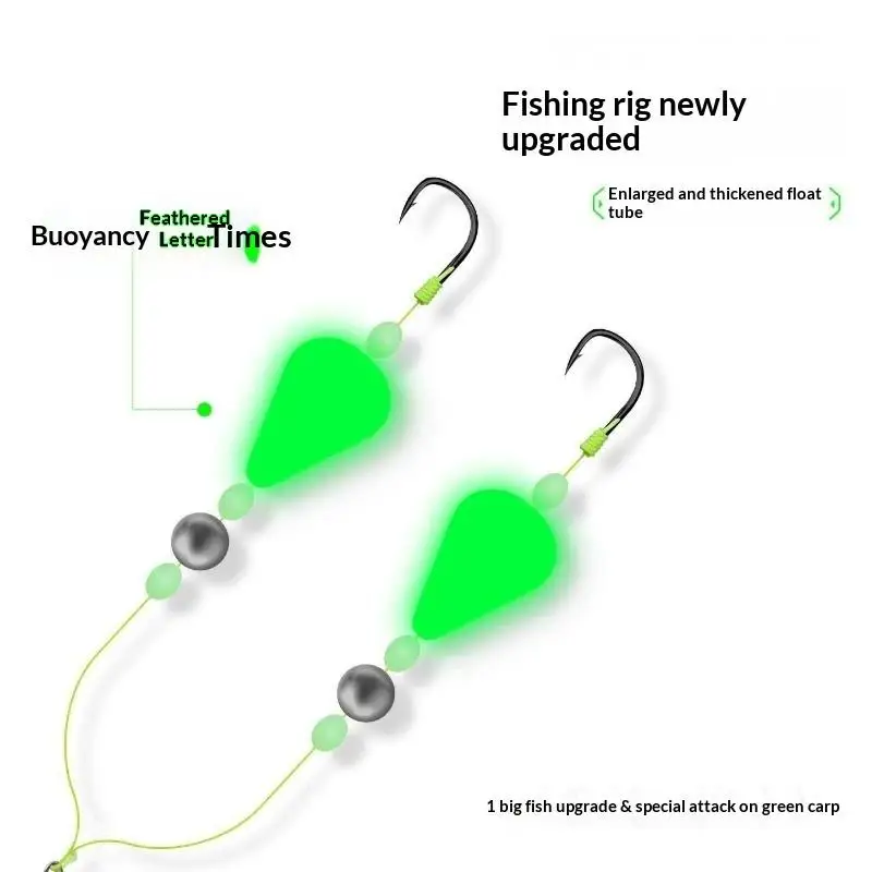 Keine Schwimmanpassung, Anti-Boden-Angelhaken, leuchten im Dunkeln, doppeltes Design, hoher Auftrieb, perfekt für Anfänger-Angler. – Detail 4