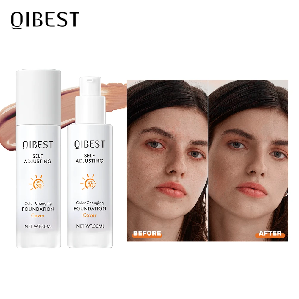 

New Color Changing Foundation Moisturizing SPF 30+ Hydrating Concealer Long Wearing Waterproof Travel Coverage Cosmetics Base