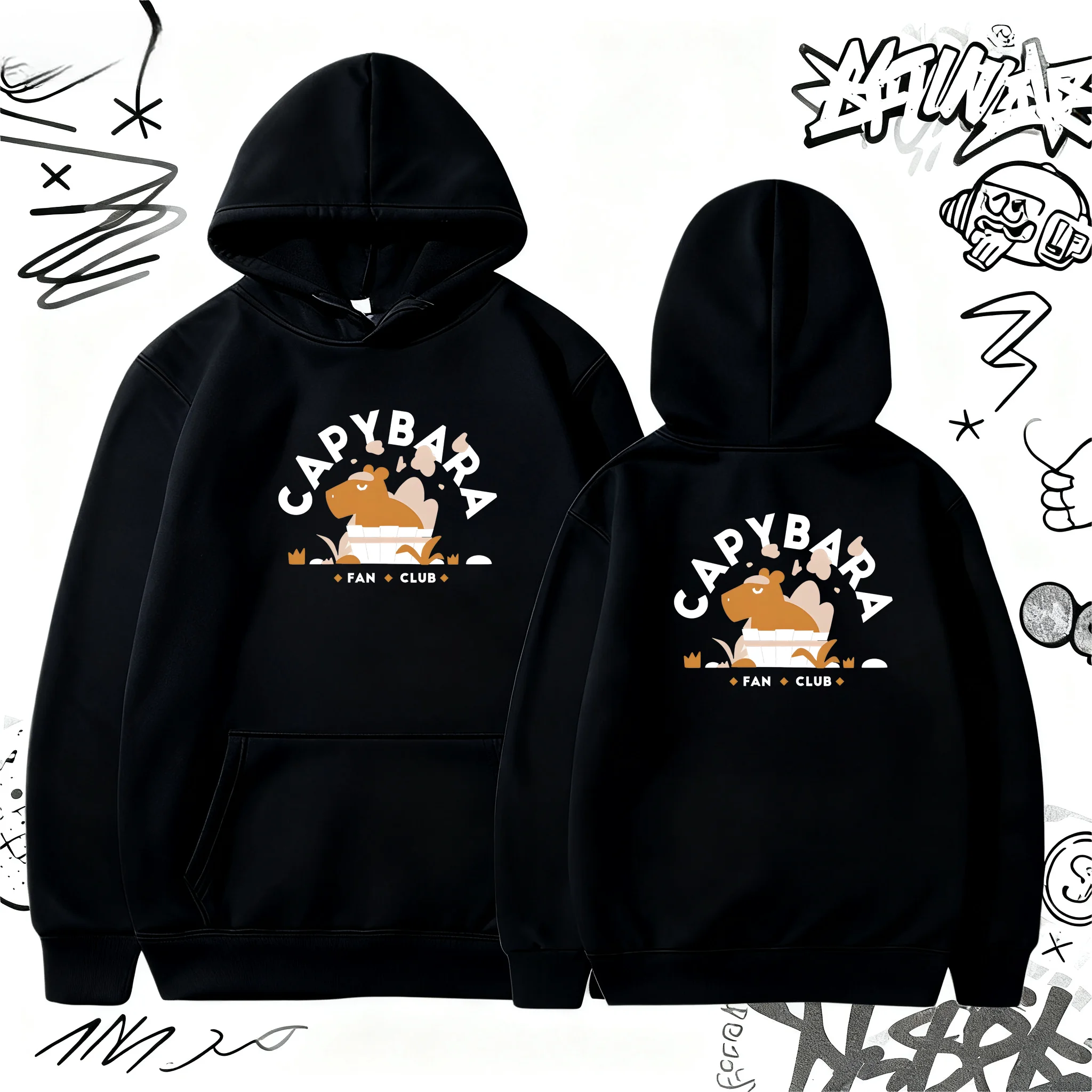 

New capybara print Men's/Women's Hoodies Spring Autumn Winter Casual Hoodies Sweatshirts Men Tops Solid Color Hoodie Sweatshirt